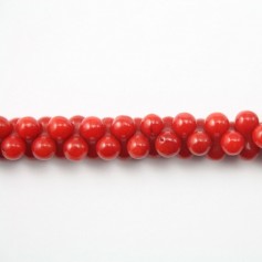 Red colored OS sea bamboo 3x6mm x 20pcs 