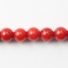 Bamboo sea red tint Round 8mm x 2pcs