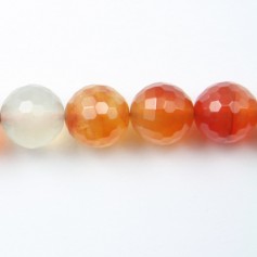 Round Faceted Carnelian 14mm x 40cm