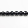 Onyx noir, ronde facette, 10mm x 40cm