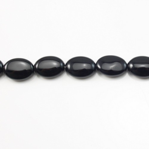 Onyx noir, ovale, 12.5*25mm x 40cm