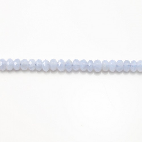 Blue Chalcedony Faceted Rondelle 4*6mm x 40cm