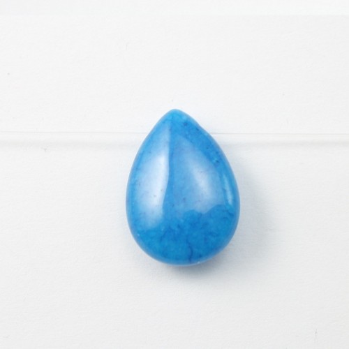 Jade colored Bleu Flat Teardrop 13.5*18mm X 1pc