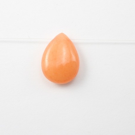 Jade colored abricot Flat Teardrop 13.5*18.5mm X 1pc