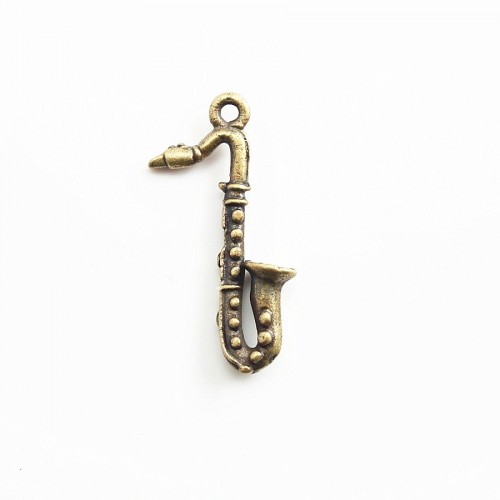 Saxofone de bronze de encanto 25mm x 2pc