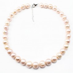 Freshwater Pearl Necklace Purple 9-10mm