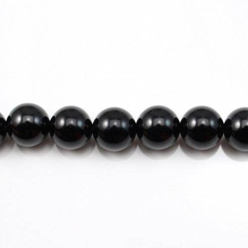 Onyx noir, ronde, 12mm x 40cm