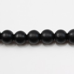 Onyx (Agate noir) matte rond 8mm x 38cm