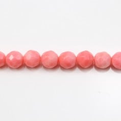 Seebambus, rosafarben, rund facettiert, 8mm x 40cm
