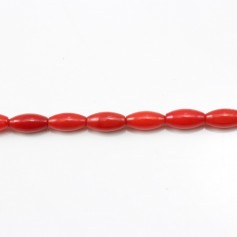 Bambu do mar, tonalidade vermelha, barril, 3x6mm x 40cm