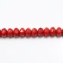 Red colored Faceted Rondelle sea bamboo 4x6mm x 40cm 