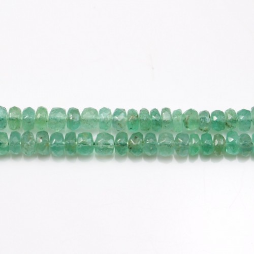 Emeralds faceted rondelles gradient size x 40cm