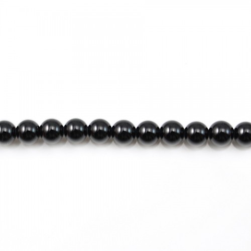 Ónix negro, redondo, 4mm x 40cm