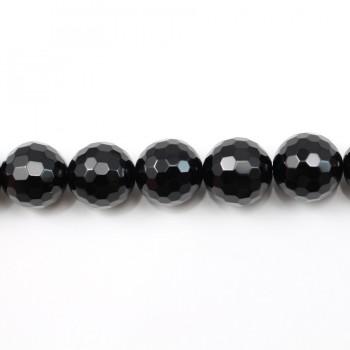 Black Agate Faceted Round 10mm