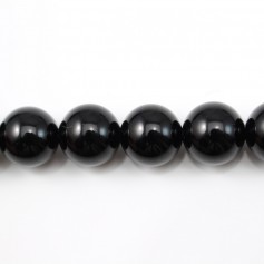 Black agate, round shape 16mm x 40cm