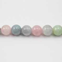 Mixed morganite and aquamarine round beads 8mm x 40cm