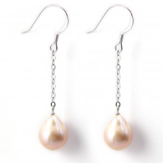 Orecchini: perle d'acqua dolce rosa e argento 925 x 2 pezzi