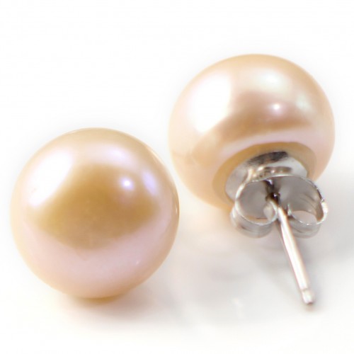 Silver earring 925 freshwater cultured pearl 11-12mm x 2pcs