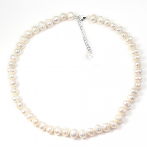 Collana di perle bianche d'acqua dolce 8-9 mm
