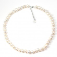 Collar de perlas blancas de agua dulce 8-9mm