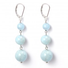 Silver earring 925 aquamarine x 2pcs