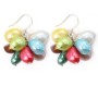 Boucles d'oreilles crochet en argent 925 perle d'eau douce multicolore