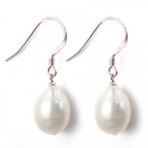 Earrings: freshwater pearls & silver 925 x 2pcs