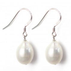 Pendientes: perlas de agua dulce y plata 925 x 2pcs