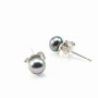 Earring silver925 freshwater pearl 4mm x 2pcs