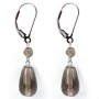 Earrings: smoky quartz & silver sleeper 925 x 2pcs