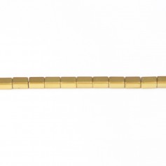 Hämatit vergoldet Würfel Rechteck 2x4mm x 40cm