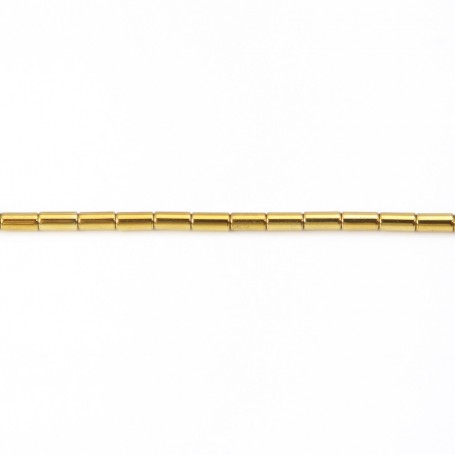 Hématite dorée tube 2x4mm x 40cm 