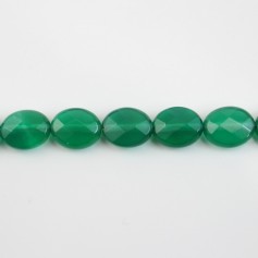 Green agate faceted oval 8x10mm x 40cm