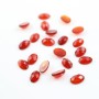 Cabochon carnelian faceted oval 4x6mm x 4pcs