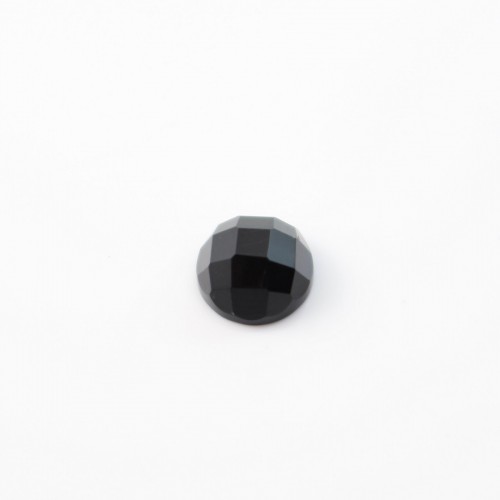 Cabochon onyx faceted round 6mm x 1pc