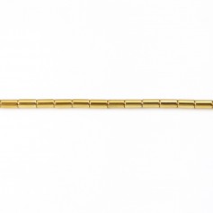 Hématite doré tube 2x4mm x 10pcs