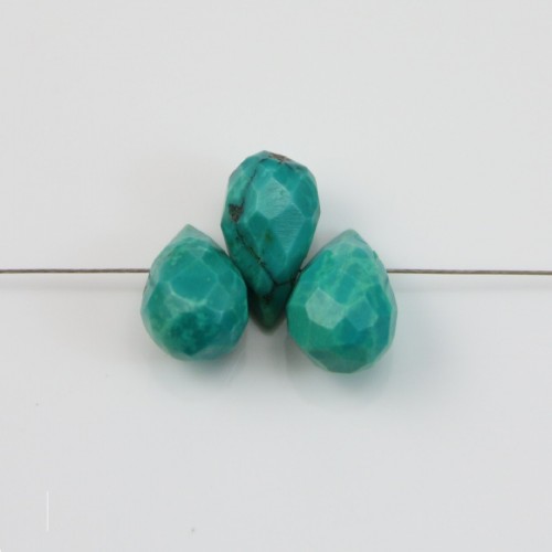 Turquoise faceted drop 6-8x10-12mm x1pc