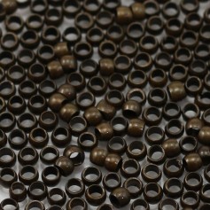 Old bronze crush beads 2x1.5mm x 5gr