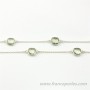 Sterling Silver Chain with Prasiolite qsuare of 11mm x 50cm 