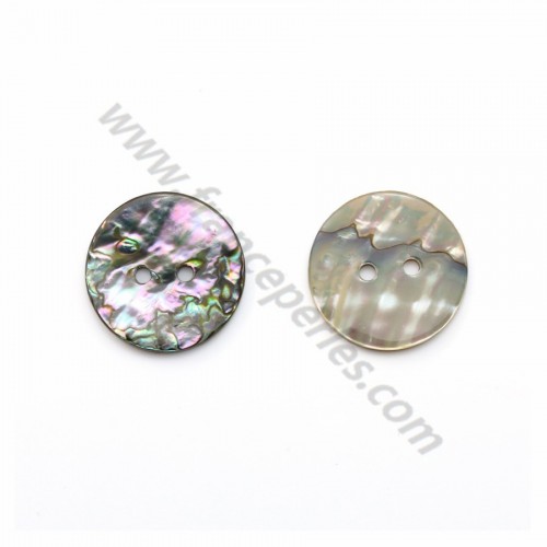 Abalone mother-of-pearl round button 2x20mm x 1pc