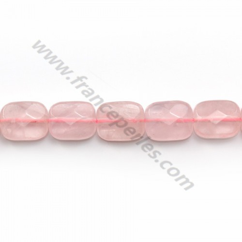 Pink quartz faceted rectangle 8x10mm x 40cm