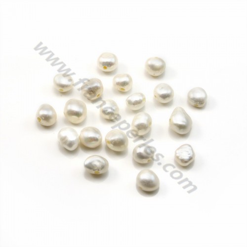 Perla coltivata d'acqua dolce, bianca, barocca, 10-12 mm x 1 pz
