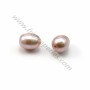 Mauve oval freshwater pearl 9-10x11-13mm with large drilling 1.0mm x 10pcs