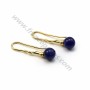Hook earrings for pearls half drilled by "flash" Gold on brass 26mm x 4pcs