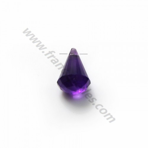 Amethyste faceted pyramid drop x 1pc