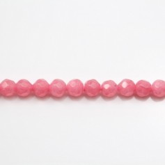 Red carmine tinted jade faceted round beads 4.5mm x 20pcs 