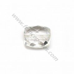 Rectangular rock crystal faceted 8*10mm x 1pc