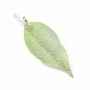 Real natural leaf stuck by "flash" gold on brass 34-45 x 65-85mm x 1pc