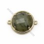 Labradorite spacer set with metal, in round shape, 18mm x 1pc