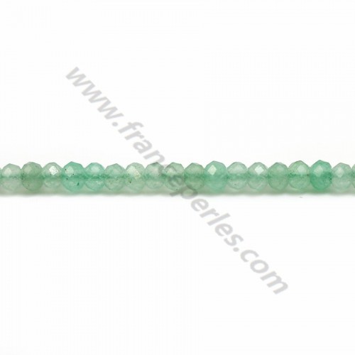 Aventurine green, in the shape of a faceted roundel, 2 * 3mm x 39cm